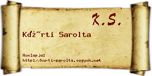 Kürti Sarolta névjegykártya